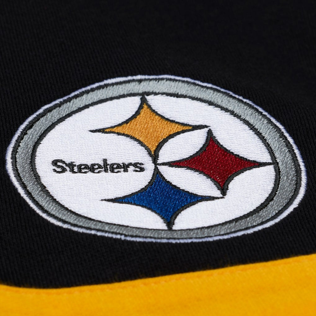 Pittsburgh Steelers Women's Cropped Long Sleeve Rugby Polo Black