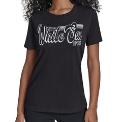 Chicago White Sox Starter Women's Groovy Script Team Fitted T-Shirt - Black T-shirts
