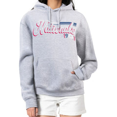 Washington Nationals Starter Women's Groovy Script Team Fleece Pullover Hoodie - Gray Hoodies