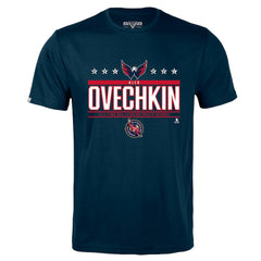 NHL Alexander Ovechkin Washington Capitals Levelwear NHL All-Time Leading Goal Scorer Milestone Stars Name & Number Richmond T-Shirt - Navy