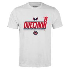 NHL Alexander Ovechkin Washington Capitals Levelwear NHL All-Time Leading Goal Scorer Milestone Name & Number Richmond T-Shirt - White