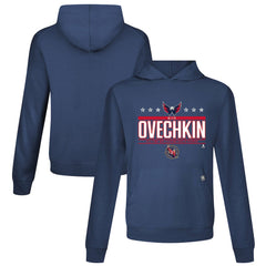 NHL Alexander Ovechkin Washington Capitals Levelwear NHL All-Time Leading Goal Scorer Milestone Stars Name & Number Relay Pullover Hoodie - Navy