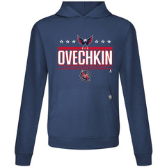 NHL Alexander Ovechkin Washington Capitals Levelwear NHL All-Time Leading Goal Scorer Milestone Stars Name & Number Relay Pullover Hoodie - Navy
