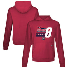 NHL Alexander Ovechkin Washington Capitals Levelwear NHL All-Time Leading Goal Scorer Milestone Stripes Name & Number Relay Pullover Hoodie - Red