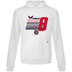 NHL Alexander Ovechkin Washington Capitals Levelwear NHL All-Time Leading Goal Scorer Milestone Stripes Name & Number Relay Pullover Hoodie - White