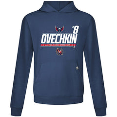 NHL Alexander Ovechkin Washington Capitals Levelwear NHL All-Time Leading Goal Scorer Milestone Name & Number Relay Pullover Hoodie - Navy