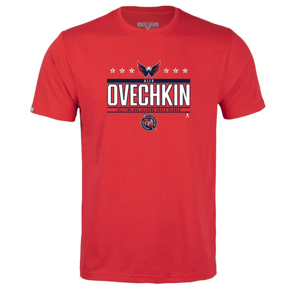 NHL Alexander Ovechkin Washington Capitals Levelwear Youth NHL All-Time Leading Goal Scorer Milestone Stars Name & Number Little Richmond T-Shirt - Red