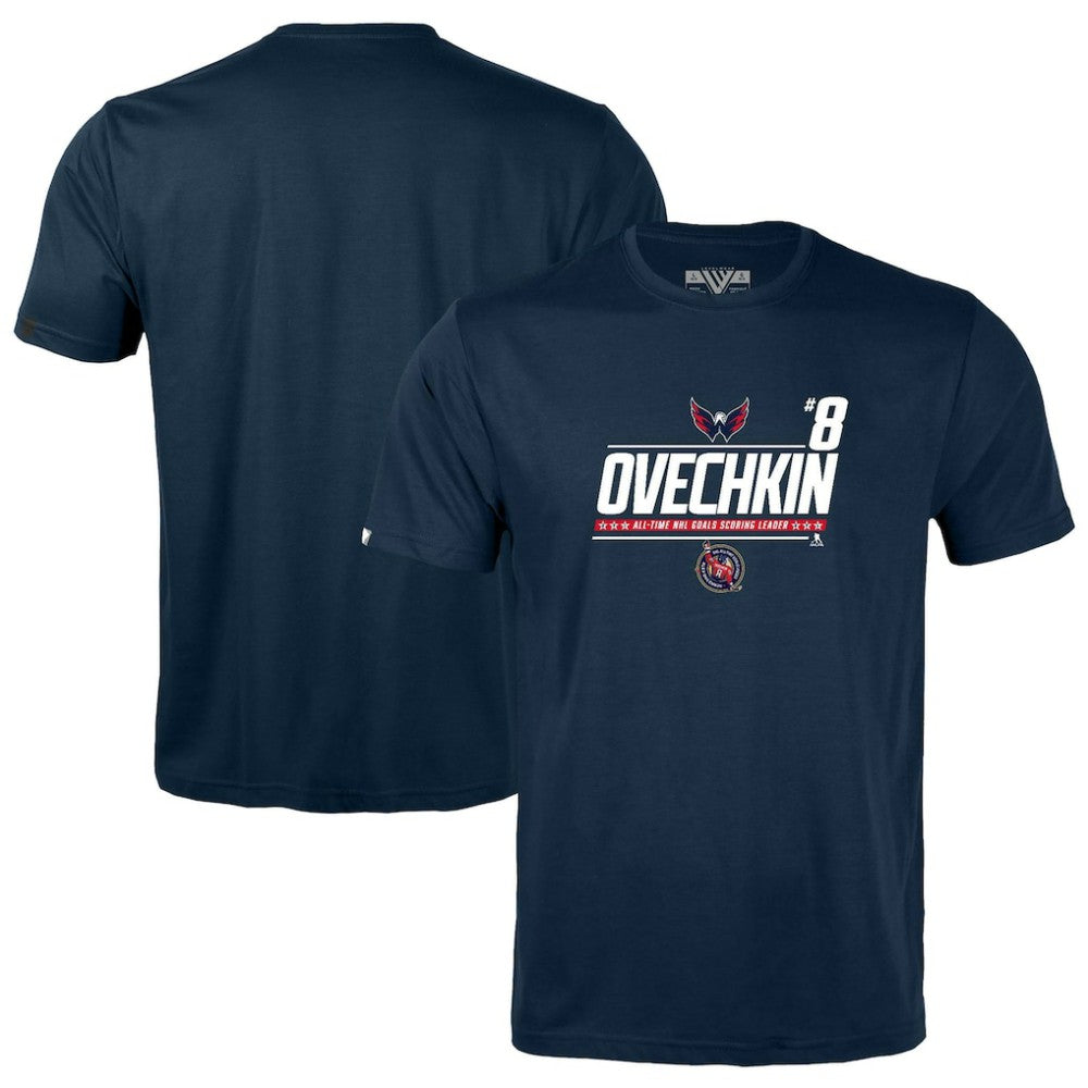 NHL Alexander Ovechkin Washington Capitals Levelwear Youth NHL All-Time Leading Goal Scorer Milestone Name & Number Little Richmond T-Shirt - Navy