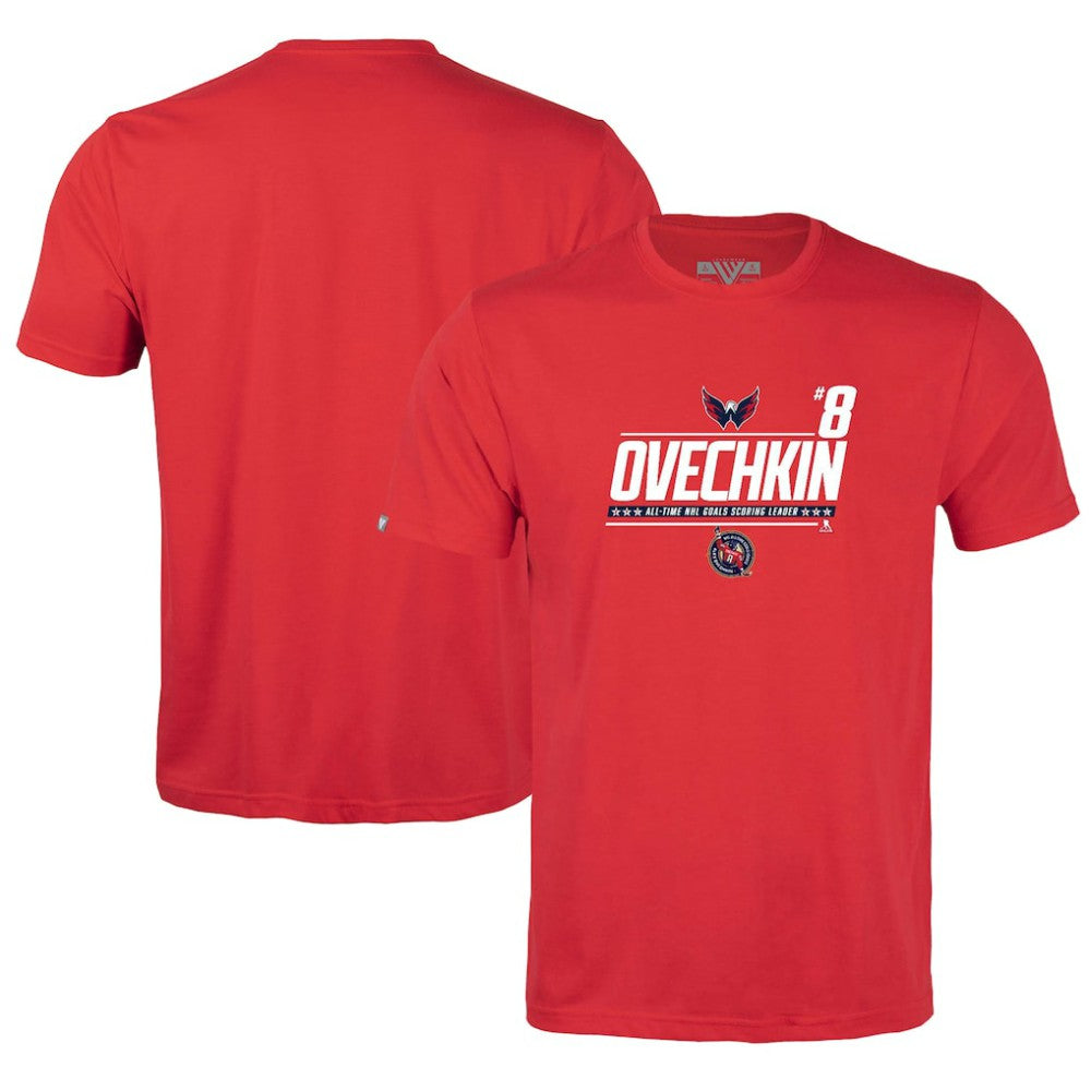 NHL Alexander Ovechkin Washington Capitals Levelwear Youth NHL All-Time Leading Goal Scorer Milestone Name & Number Little Richmond T-Shirt - Red