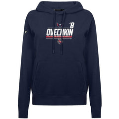 NHL Alexander Ovechkin Washington Capitals Levelwear Women's NHL All-Time Leading Goal Scorer Milestone Stripes Name & Number Adorn Pullover Hoodie - Navy