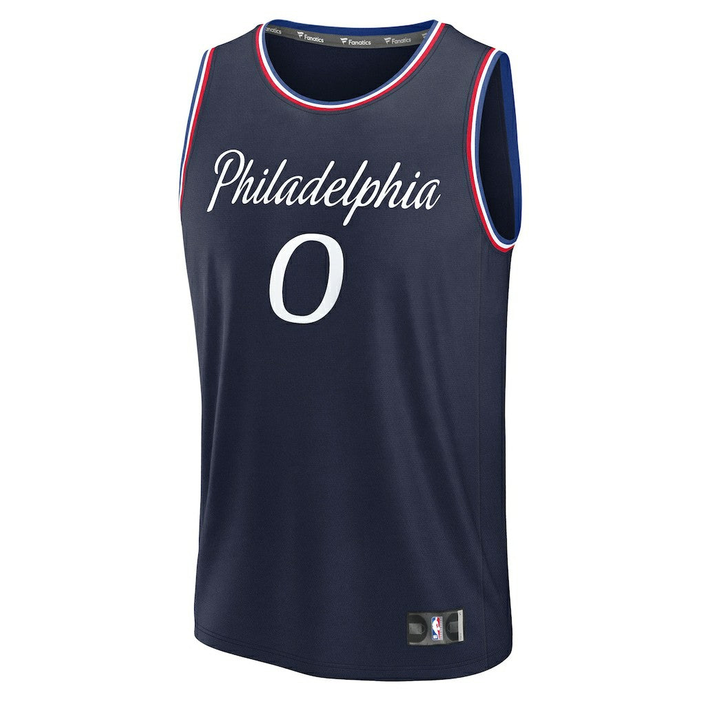 Tyrese Maxey Philadelphia 76ers Youth 2025/26 City Edition Fast Break Jersey Navy
