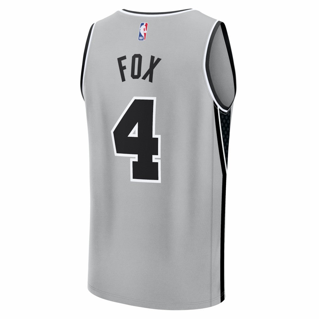 De'Aaron Fox San Antonio Spurs Fast Break Jersey Statement Edition Silver