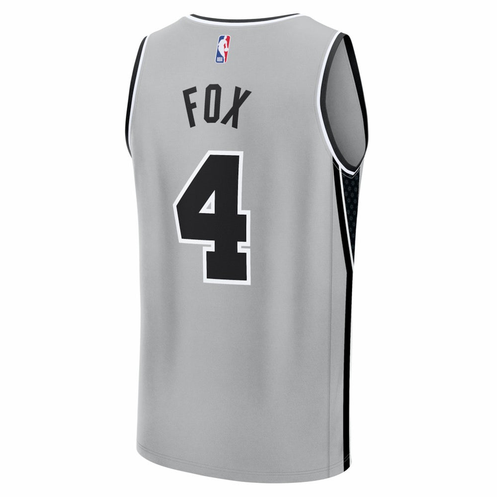 De'Aaron Fox San Antonio Spurs Fast Break Jersey Statement Edition Silver