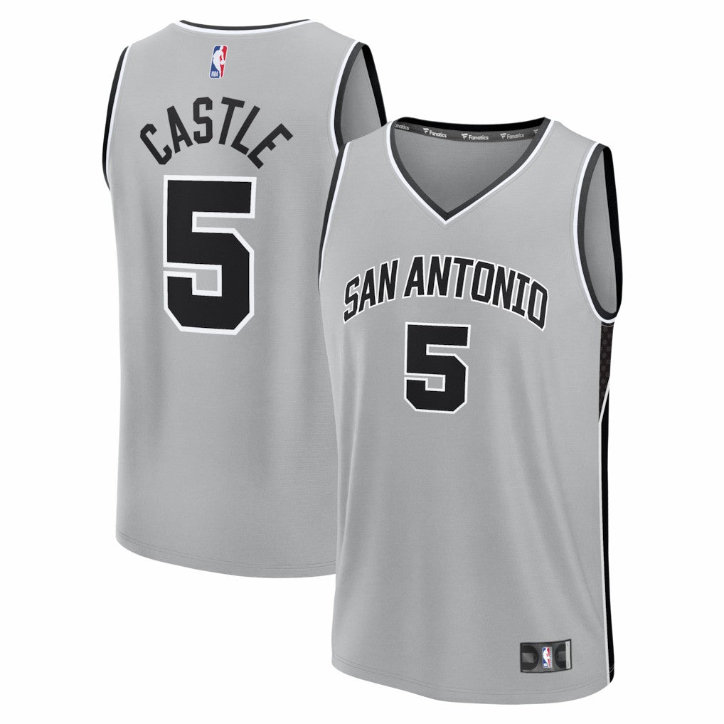 Stephon Castle San Antonio Spurs Youth Fast Break Jersey Statement Edition Silver