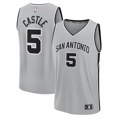 Stephon Castle San Antonio Spurs Youth Fast Break Jersey Statement Edition Silver