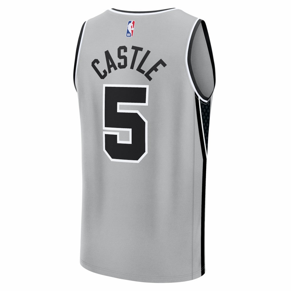 Stephon Castle San Antonio Spurs Youth Fast Break Jersey Statement Edition Silver