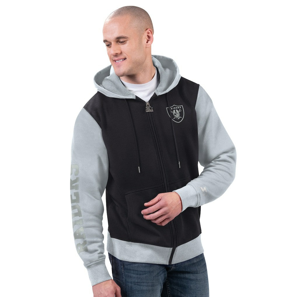 Las Vegas Raiders Starter Thursday Night Gridiron Full-Zip Hoodie Black/Silver