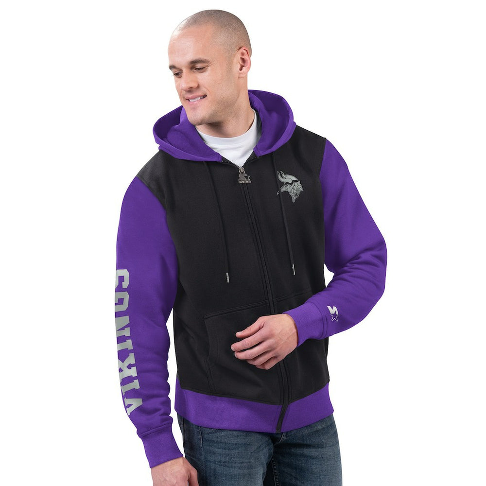 Minnesota Vikings Starter Thursday Night Gridiron Full-Zip Hoodie Black/Purple