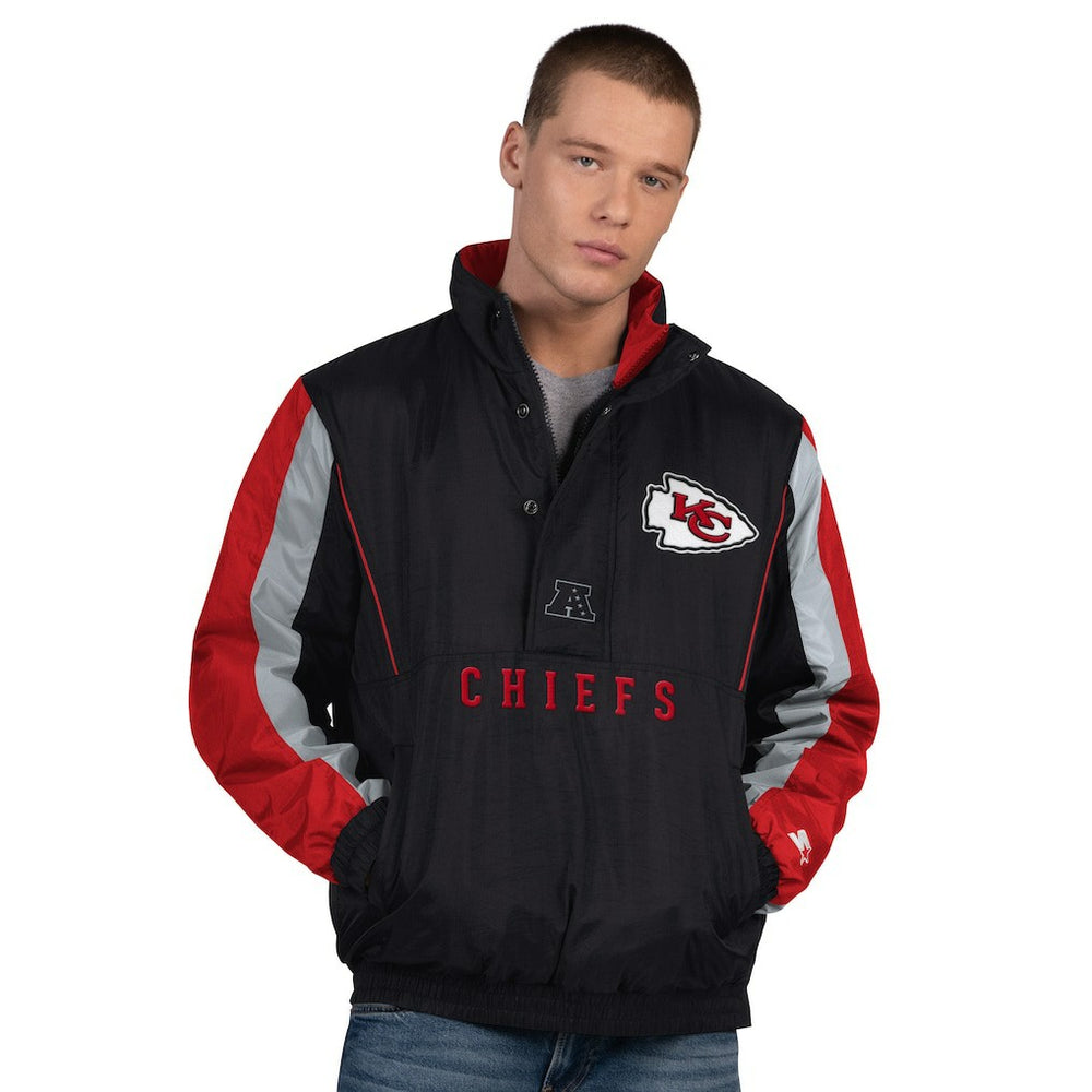 Kansas City Chiefs Starter Thursday Night Gridiron Half-Zip Jacket Black