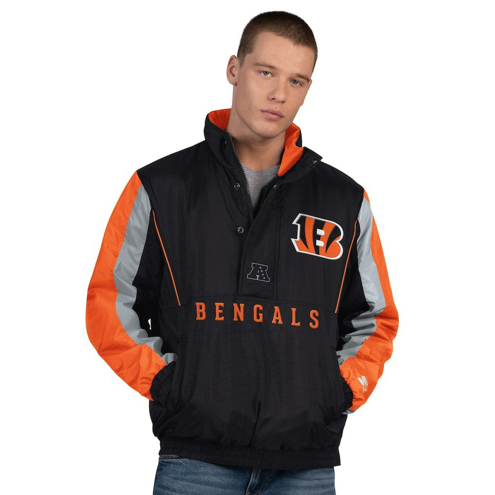 Cincinnati Bengals Starter Thursday Night Gridiron Half-Zip Jacket Black