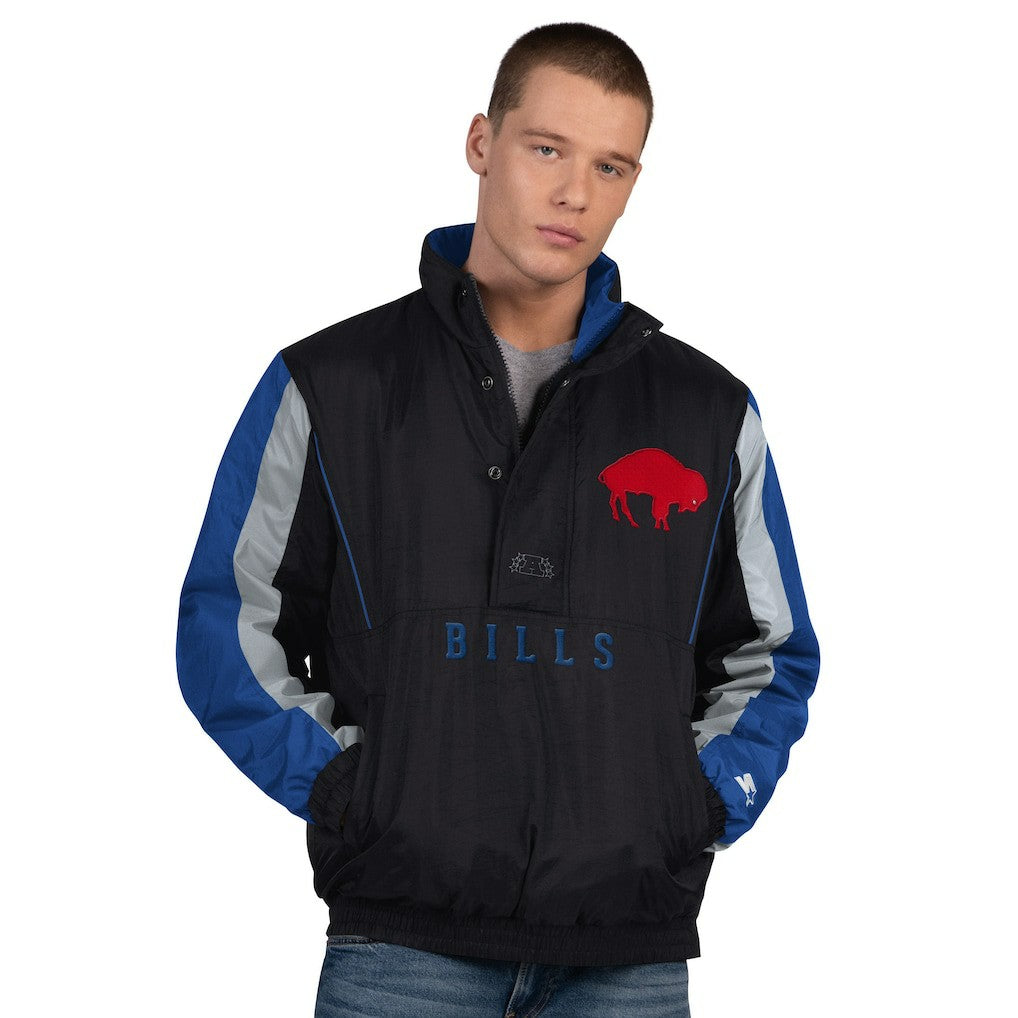 Buffalo Bills Starter Thursday Night Gridiron Vintage Logo Half-Zip Jacket Black