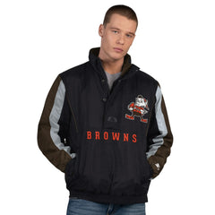 Cleveland Browns Starter Thursday Night Gridiron Vintage Logo Half-Zip Jacket Black