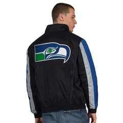 Seattle Seahawks Starter Thursday Night Gridiron Vintage Logo Half-Zip Jacket Black