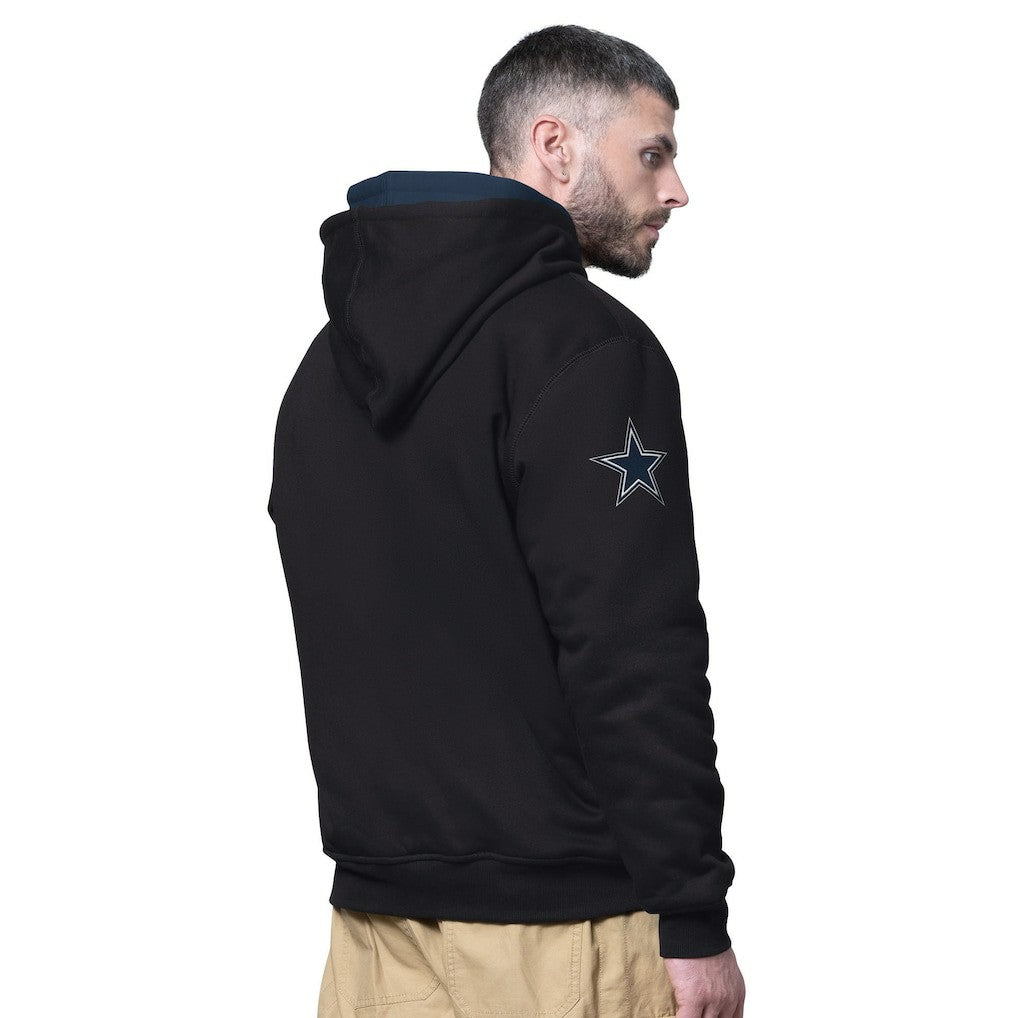 Dallas Cowboys Starter Big Shot Full-Zip Double Hoodie Black