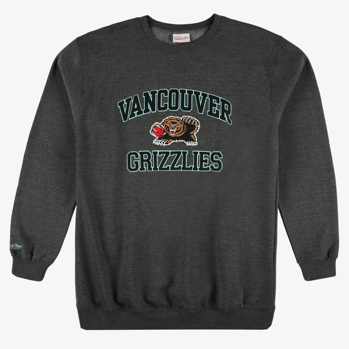 Memphis Grizzlies Hardwood Classics Big & Tall Crewneck Sweatshirt Heather Charcoal