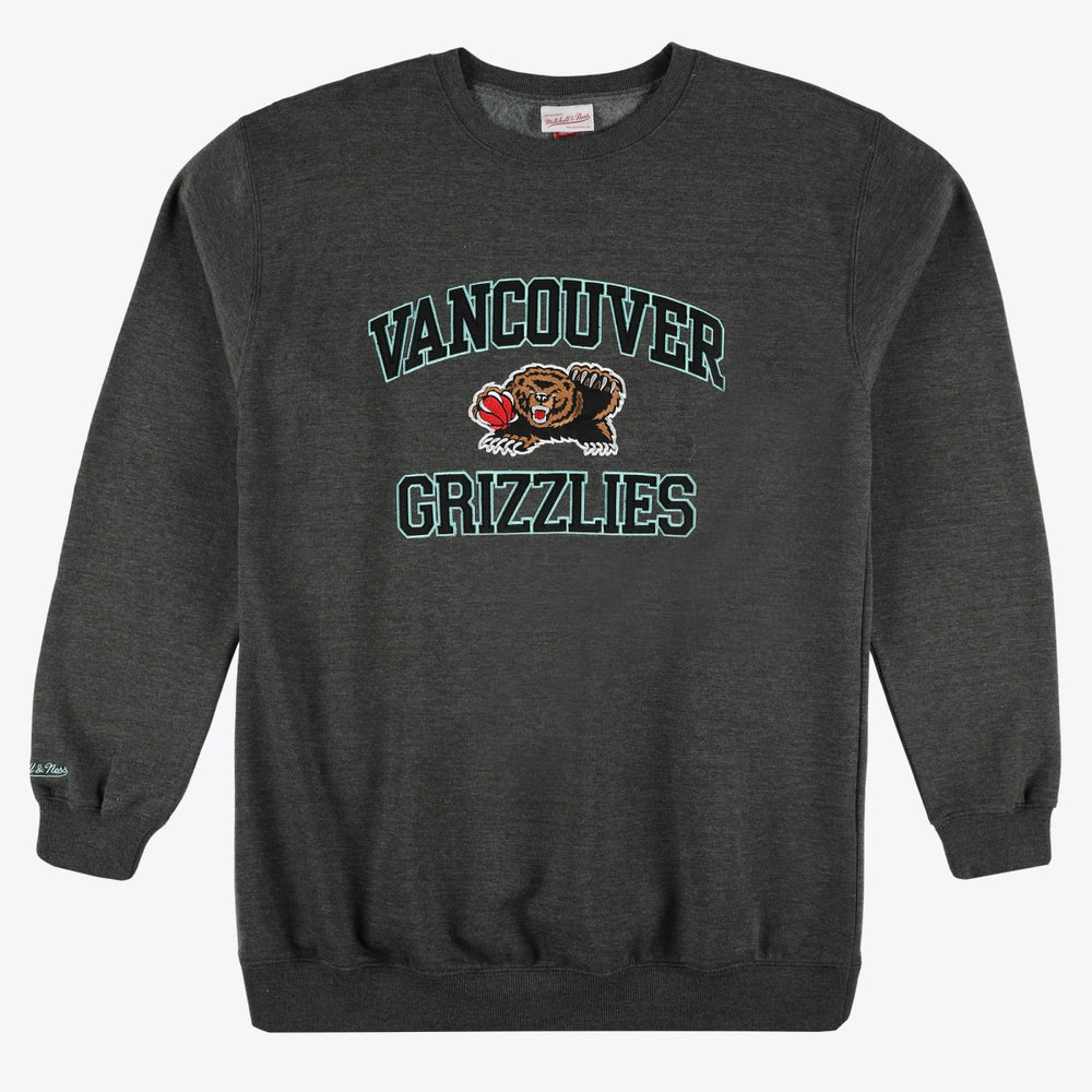 Memphis Grizzlies Hardwood Classics Big & Tall Crewneck Sweatshirt Heather Charcoal