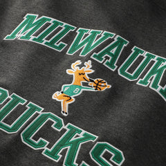 Milwaukee Bucks Hardwood Classics Big & Tall Crewneck Sweatshirt Heather Charcoal