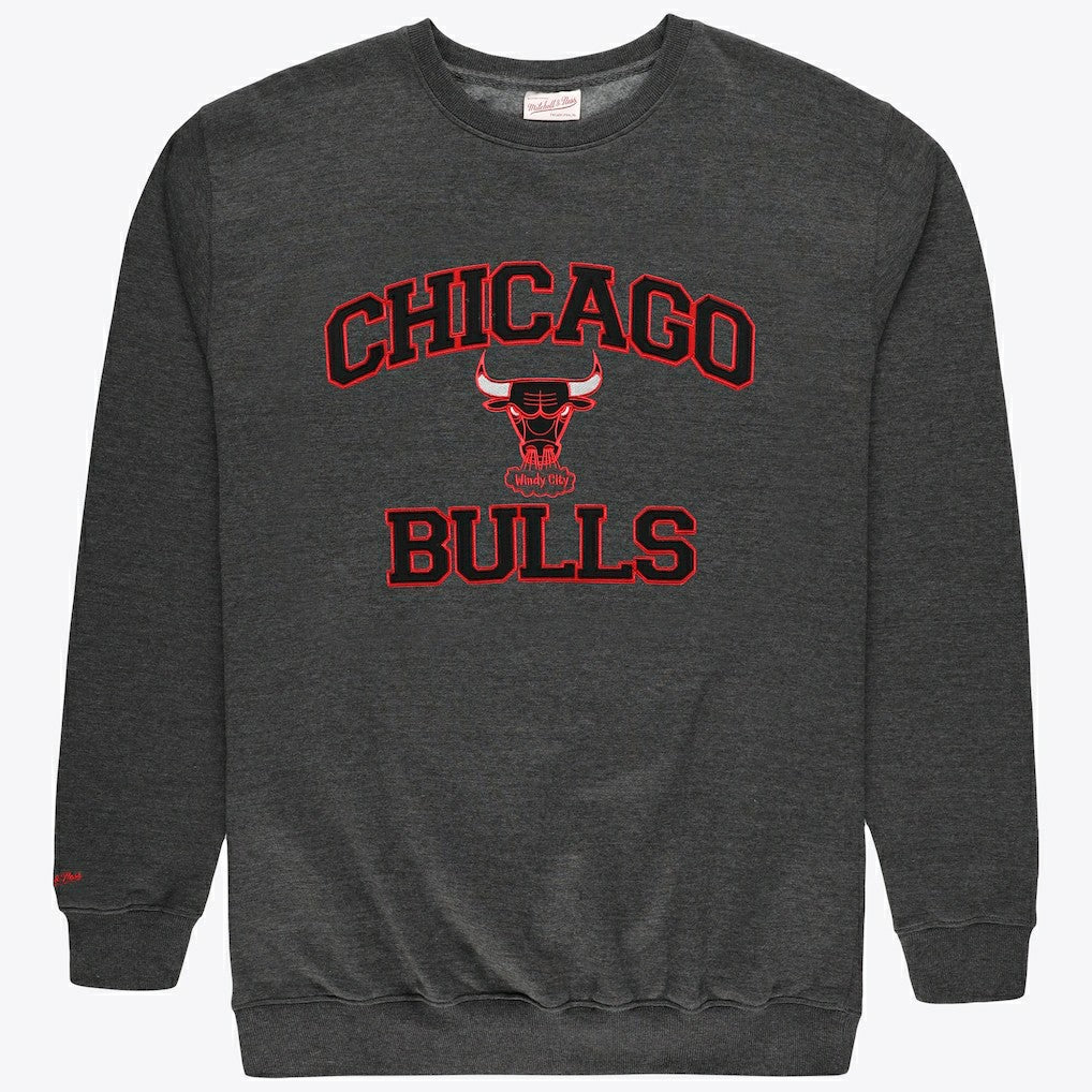 Chicago Bulls Hardwood Classics Big & Tall Crewneck Sweatshirt Heather Charcoal
