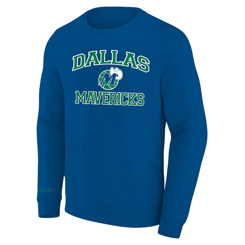 Dallas Mavericks Hardwood Classics Big & Tall Crewneck Sweatshirt Heather Blue