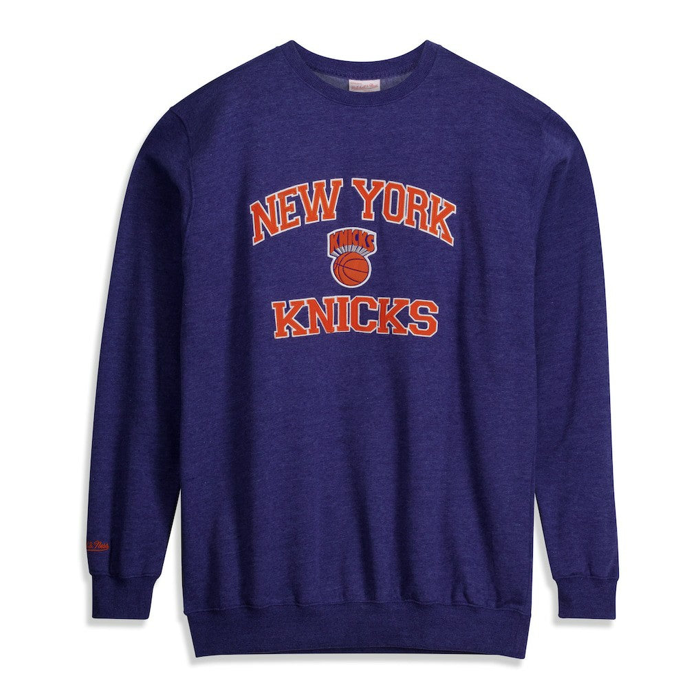 New York Knicks Hardwood Classics Big & Tall Crewneck Sweatshirt Heather Blue