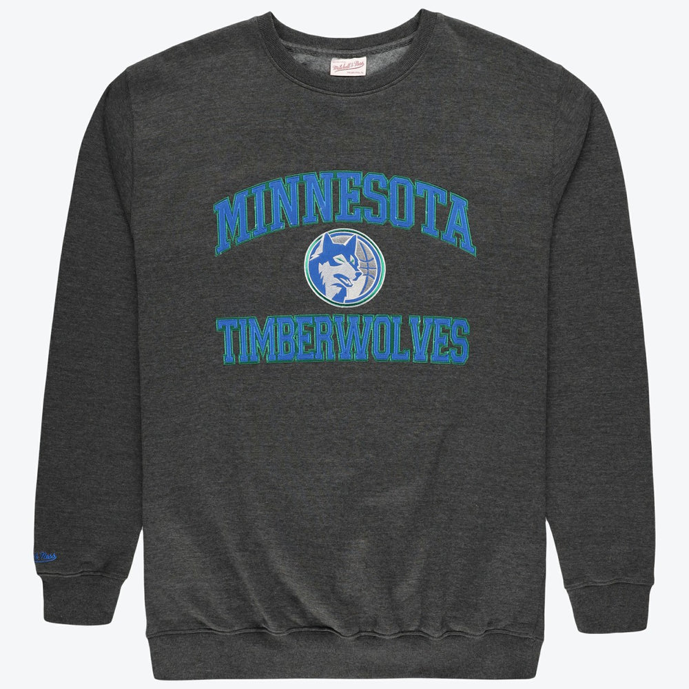 Minnesota Timberwolves Hardwood Classics Big & Tall Crewneck Sweatshirt Heather Charcoal