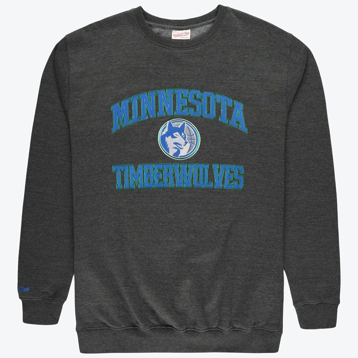 Minnesota Timberwolves Hardwood Classics Big & Tall Crewneck Sweatshirt Heather Charcoal