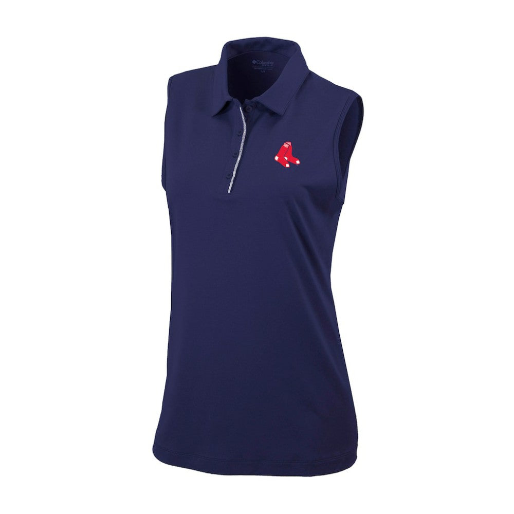 Boston Red Sox Columbia Women's Tend The Ball Sleeveless Polo - Navy