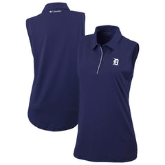 Detroit Tigers Columbia Women's Tend The Ball Sleeveless Polo - Navy