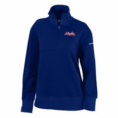 Atlanta Braves Columbia Women's Birchwood Hills Quarter-Zip Pullover - Navy Pullover