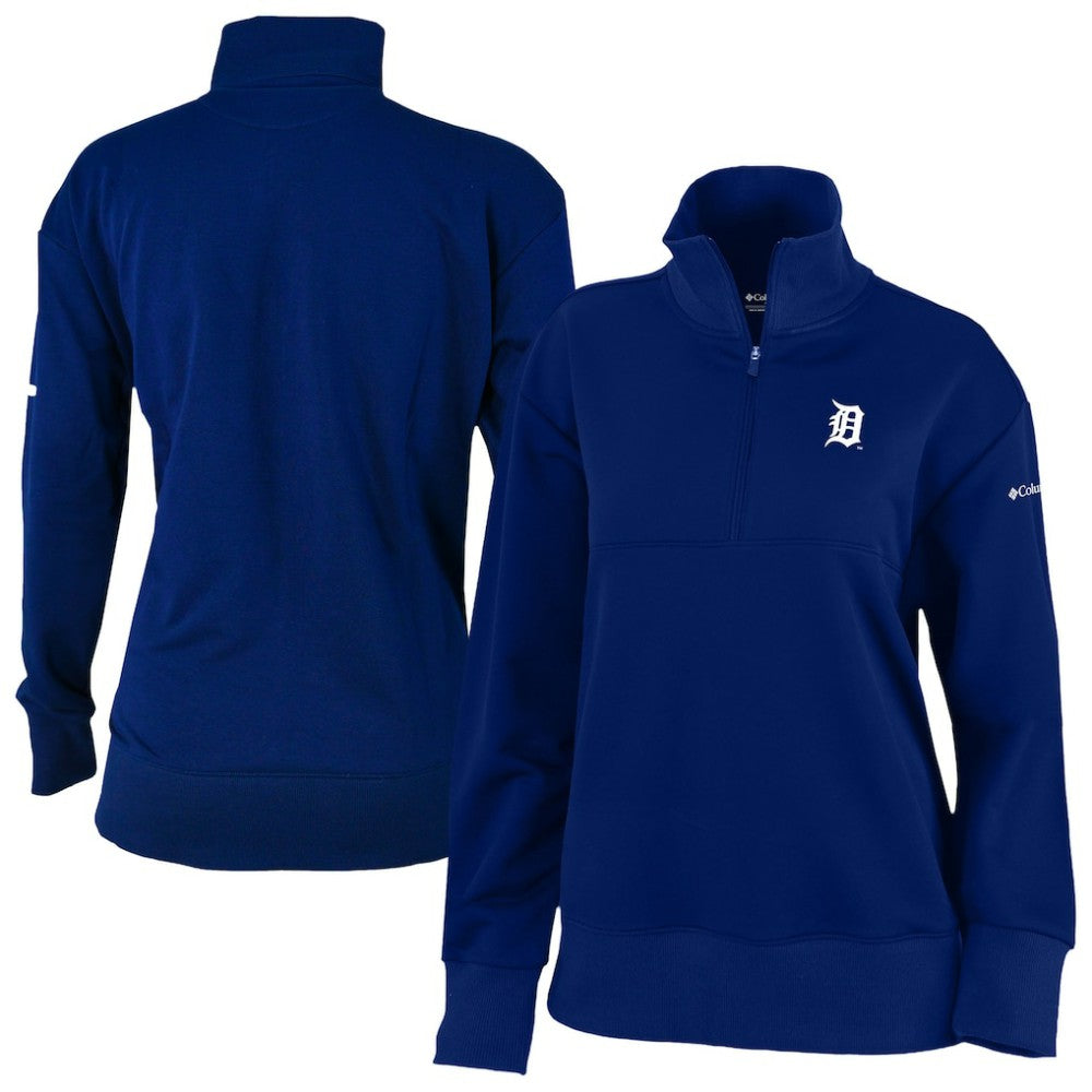 Detroit Tigers Columbia Women's Birchwood Hills Quarter-Zip Pullover - Navy Pullover