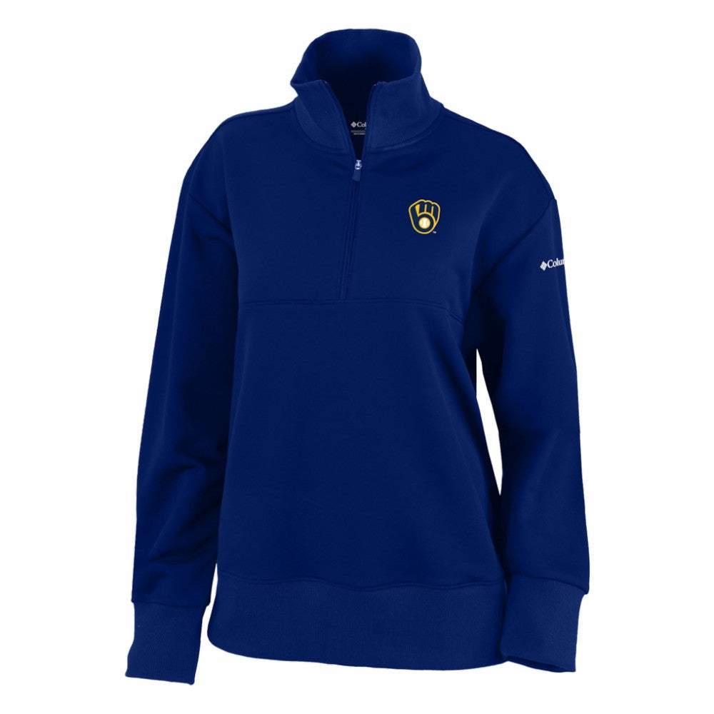 Milwaukee Brewers Columbia Women's Birchwood Hills Quarter-Zip Pullover - Navy Pullover