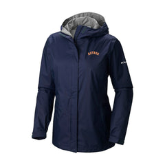 Houston Astros Columbia Women's Arcadia II Omni-Tech Full-Zip Hoodie Rain Jacket - Navy Jackets