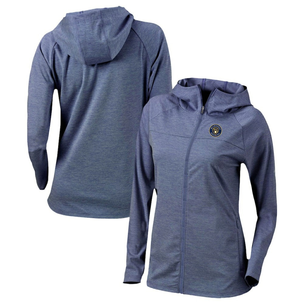 Milwaukee Brewers Columbia Women's Half Shot Full-Zip Hoodie - Navy Hoodies