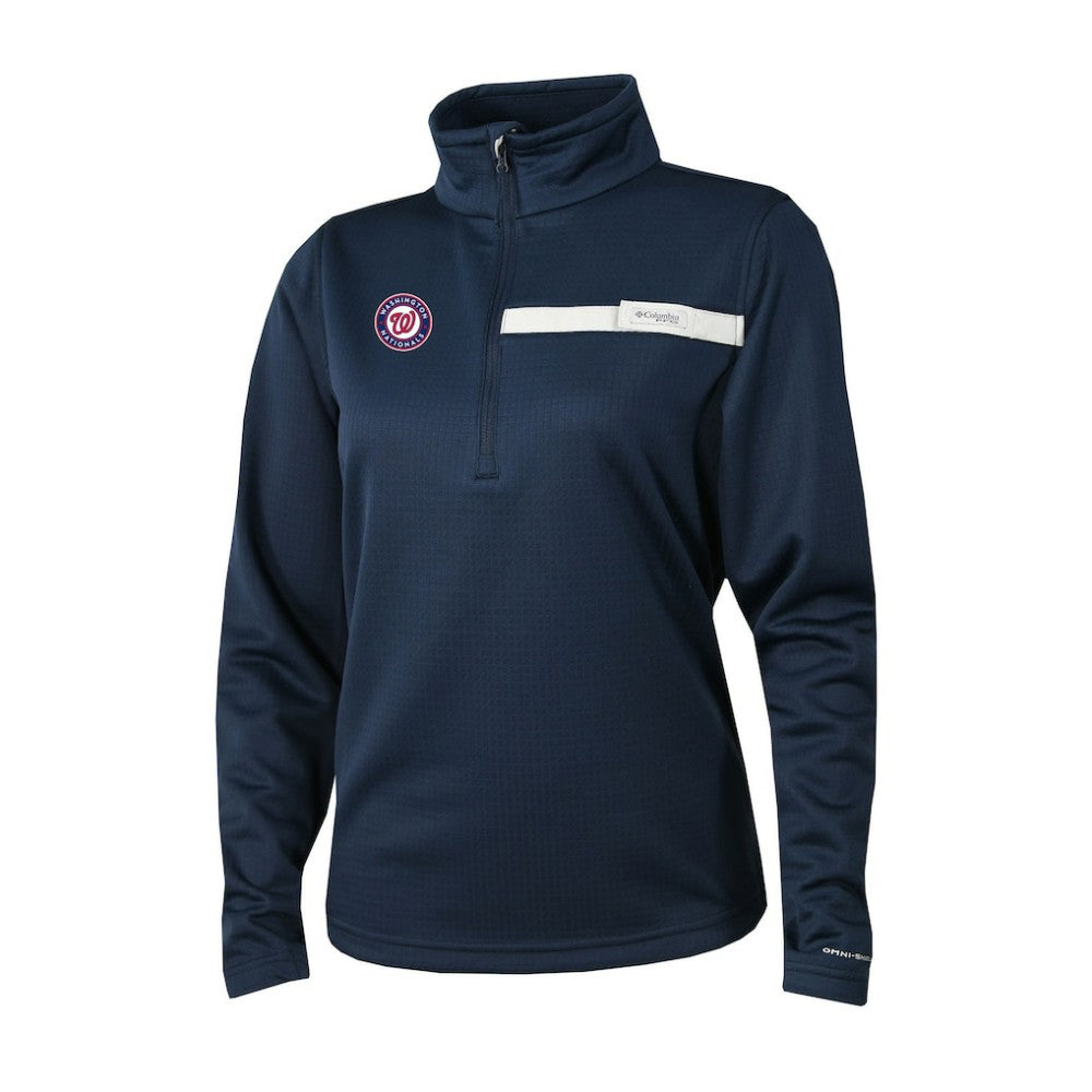 Washington Nationals Columbia Women's Skiff Guide Fleece Half-Zip Pullover Jacket - Navy Jackets