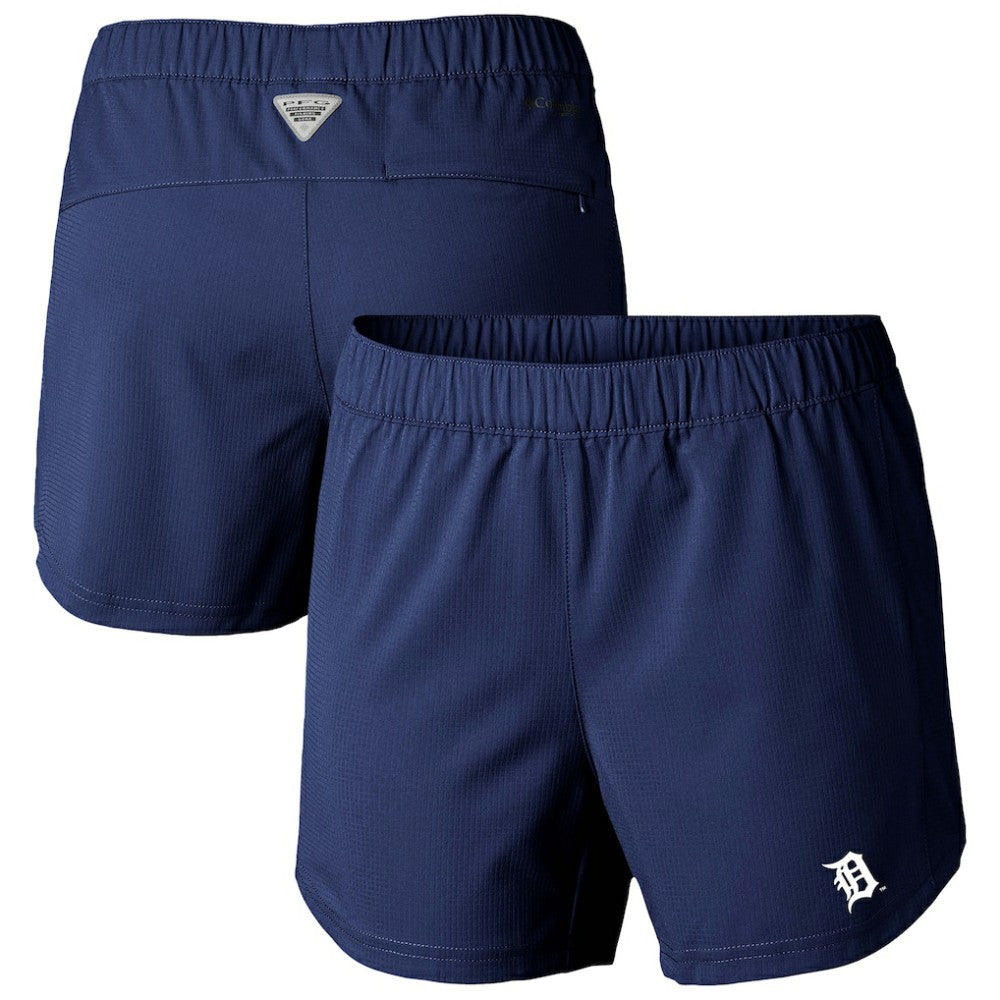 Detroit Tigers Columbia Women's Tamiami Pull-On Shorts - Navy Shorts