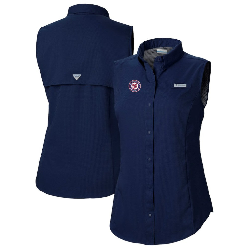 Washington Nationals Columbia Women's Tamiami Sleeveless Shirt - Navy
