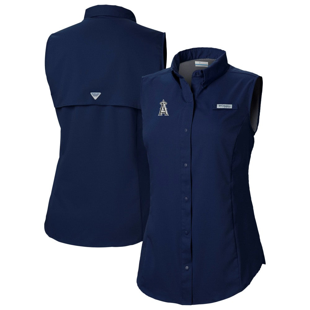 Los Angeles Angels Columbia Women's Tamiami Sleeveless Shirt - Navy