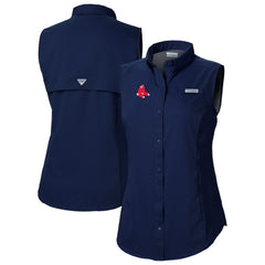 Boston Red Sox Columbia Women's Tamiami Sleeveless Shirt - Navy