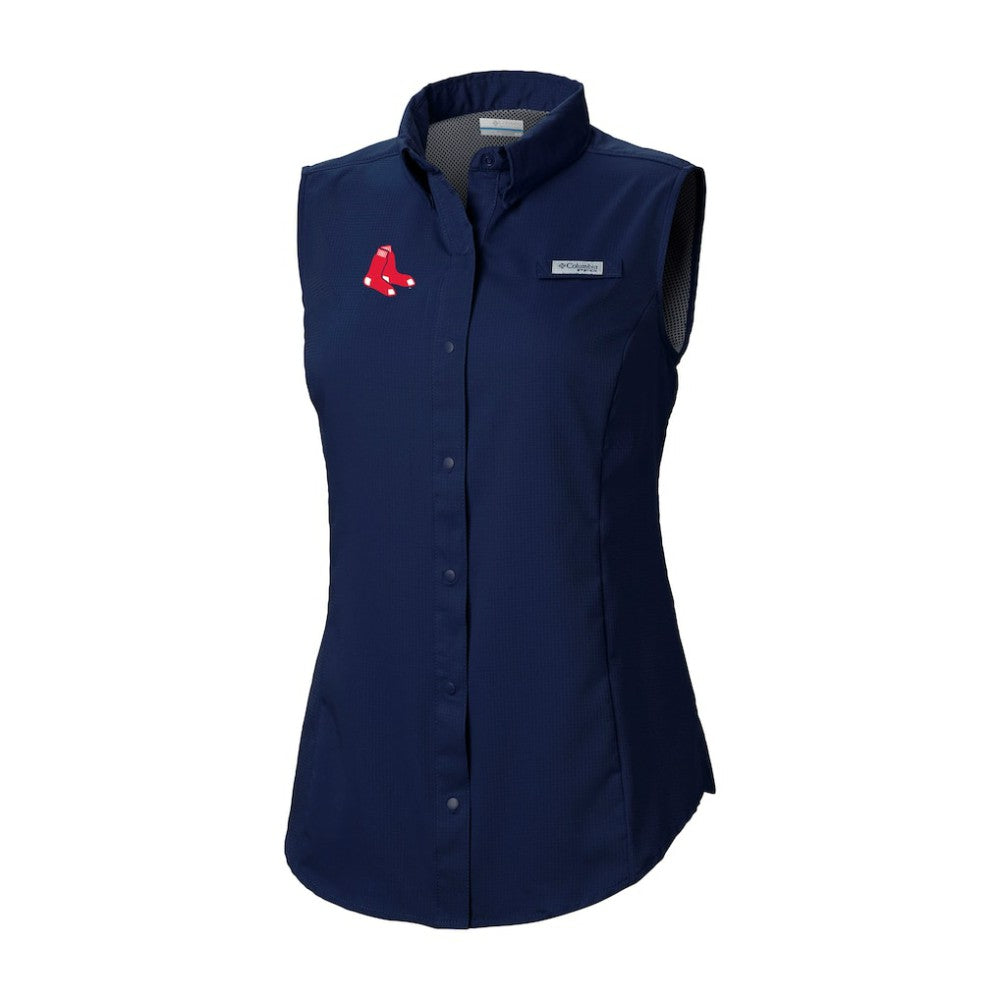 Boston Red Sox Columbia Women's Tamiami Sleeveless Shirt - Navy