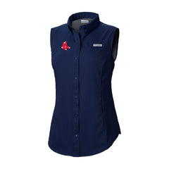 Boston Red Sox Columbia Women's Tamiami Sleeveless Shirt - Navy